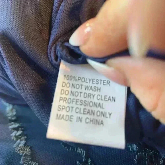 New Mac Duggal Midnight Navy Blue Embroidered A Line Gown Size 14 - Picture 7 of 16